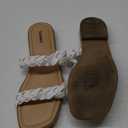 Veittes Women's Flat Slide Sandals-Casual Ladies Flat Summer Sandals. (10, White)