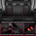 Ram 1500 Seat Covers Full Set 2009-2018, Lumbar Support Pickup Truck Seat Covers Custom Fit for Dodge Ram 1500/2500/3500 Crew/Quad/Mega Cab with Rear Curved Bench, Black Red