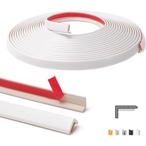 Art3d 20ft Outside Vinyl Corner Trim Peel and Stick for Tile and Wall Edges, Furniture Decoration White