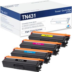 TN431 Toner Cartridge 5-Pack, Replacement for Brother TN431BK TN431C TN431M TN431Y TN431 TN-431 for HL-L8360CDW MFC-L8900CDW HL-L8260CDW MFC-L8610CDW HL-L8360CDWT Printer
