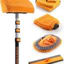 Car & RV Wash Brush Kit 48-144 Long Extendable Handle Car, RV, Truck Washing Kit with Extension Pole - Microfiber Car Mop, Soft Washing Brush, Window Squeegee, Mitt, The Ultimate RV-Wash Cleaning Kit