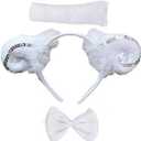 Kirei Sui Kids White Silver Sheep Headband Bowtie Tail 3pcs Costume