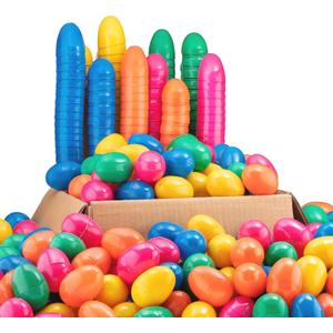 1000 Plastic Easter Eggs Bulk - Empty Multi-color Easter Eggs 2.25" For Fillable Hunt Easter Basket Bulk - Comes In Multiple Colors Including Yellow, Pink, Orange, And Purple (Pack of 1000)