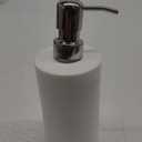 Marble Soap Dispenser with Rust Proof Stainless Steel Pump Refillable White Hand Soap Dispenser for Kitchen Bathroom Countertop-Lotion & Liquid Dispenser (White02)