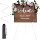 Display Easel Stand for Wedding Sign & Poster 63'' Portable Art Easel for Floor Adjustable Metal Easel White