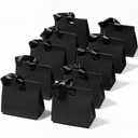 Vitalizart Paper Gift Bags With Ribbon Handles Set of 10 Black Bulk Reusable For Gift Wrap Girls Kids Birthday Bridal Shower Party Favors Goodie Bags Candy Christmas 6.1"x2.95"x5.71" Mini