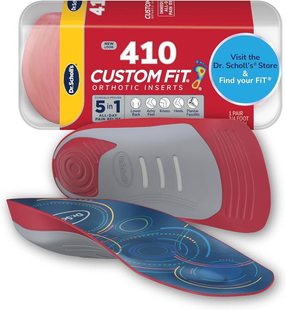 Dr. Scholls Custom Fit Orthotics 3/4 Length Arch Support Shoe Inserts - Plantar Fasciitis Relief Insoles for Men and Women, Immediate All-Day Total Lower Body Pain Relief, FSA HSA Eligible, CF410