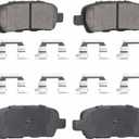 ILONPA Rear Ceramic Disc Brake Pads Set for EX35 37 FX35 G25 G37 JX35 M35h M37 Q40 50 60 70 QX50 60 70; for Nissan Altima Sentra Pathfinder 350Z 370Z Juke LEAF Maxima Murano 4PCS(With Hardware)
