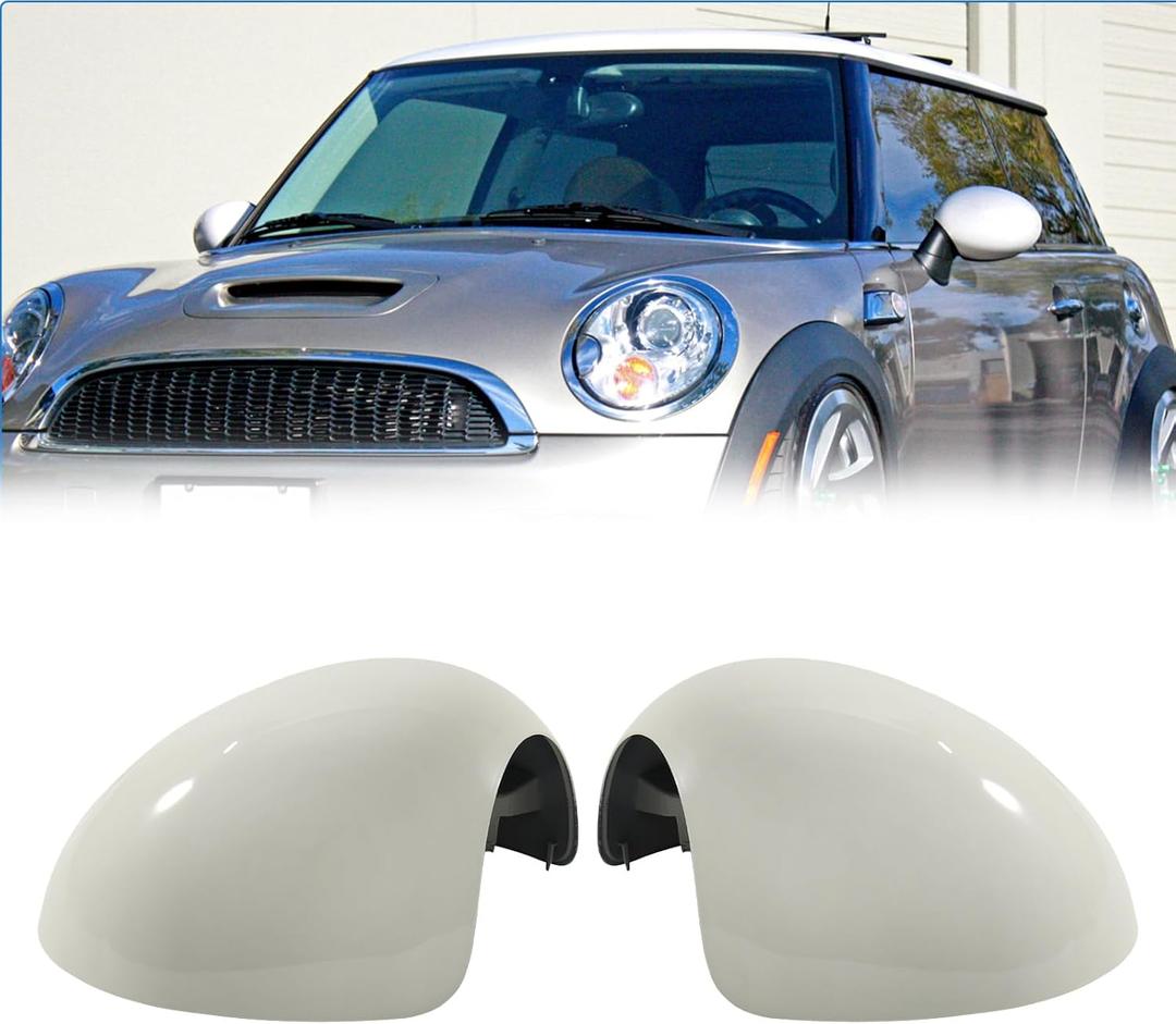 Mirror Cover for MINI Cooper R55 R56 R57 R58 R59 R60 R61 2007-2016 Manual Folding Mirrors Side Mirror Caps(White)