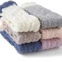 TEHOOK Warm & Cozy Valentines Gifts for Women, Fluffy Fuzzy Plush Sleeping Slipper Socks - Soft Warm Fabric (One Size, Multi-color)