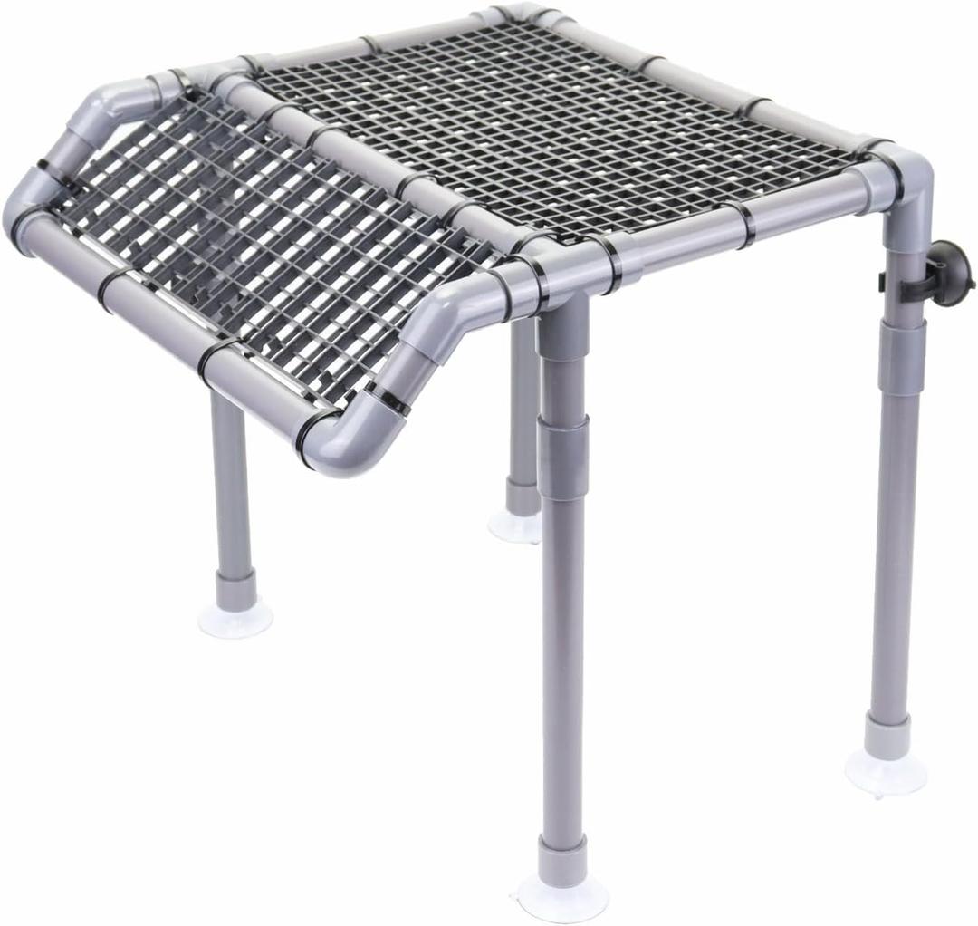 Extra Large Turtle Basking Platform, 13.4" Width Turtle Tank Accessories, PVC Basking Area with Ramp, DIY Basking Dock for Aquatic Turtles for 40(breeding)/50/70/75/90/100 Gallon Aquariums