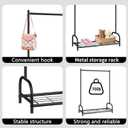 Kids Clothing Rack, Kids Dress Up Storage Rack, Small Clothes Rack with Metal Storage Shelf, Kids Closet Organizers and Storage (Black)