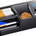 Electric Cigarette Injector Machine Rechargeable Cigarette Rolling Maker Infrared Sensing Portable Tobacco Injector Household Automatic Rolling Machine 8mm Tube (Black)