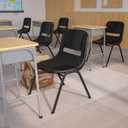 Flash Furniture Hercules Series Ergonomic Lightweight Shell School Chairs, Plastic Stacking Chairs, Set of 5, Black