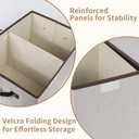 Foldable Fabric Storage Box with Double-Lid & Dividers, Large Organizer for Home, Closet, Office (Grey, 2 Packs)