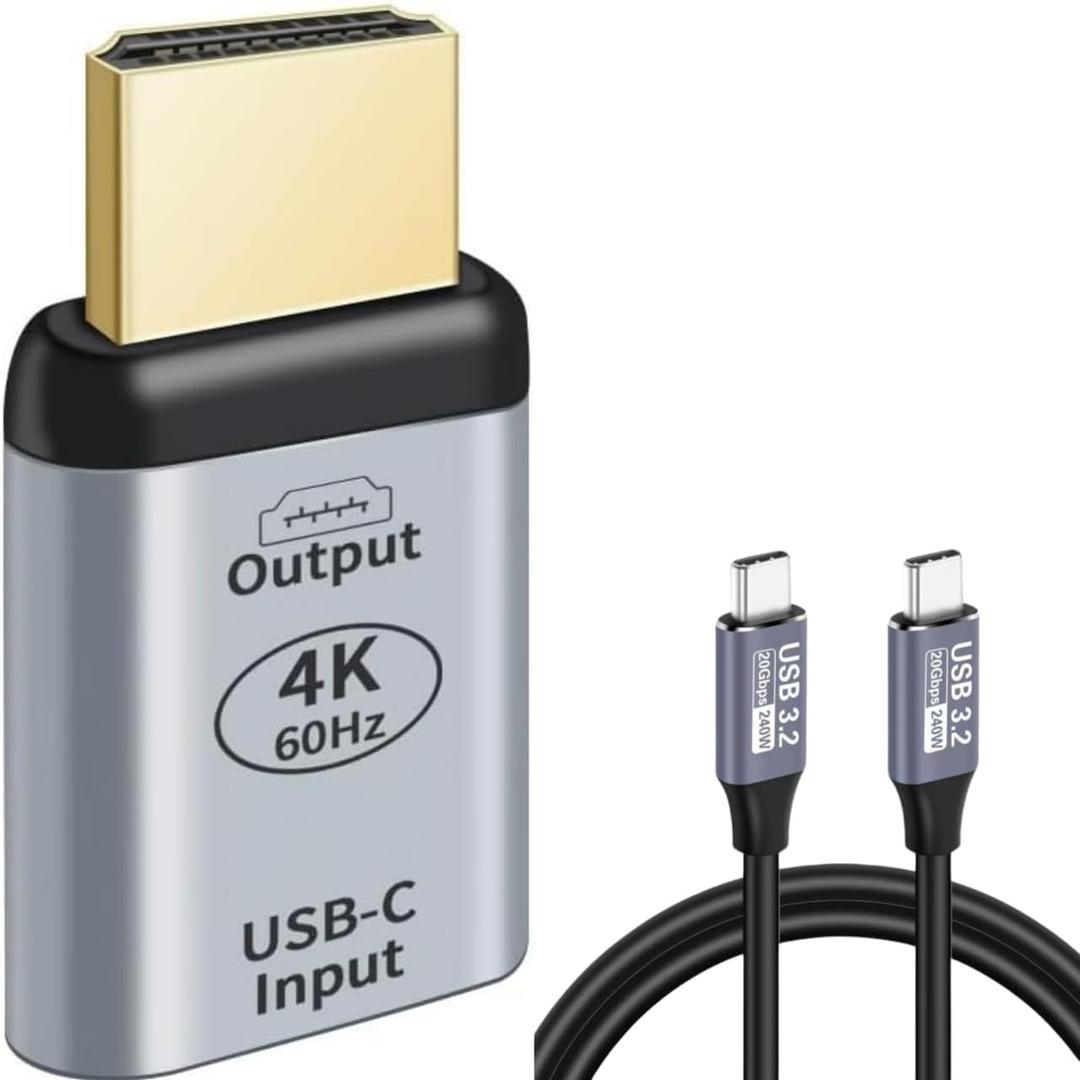 USB C Female Source to HDMI Male Sink HDTV Adapter 4K 60hz 1080p for Mac-Book Pro/Air, Galaxy, Surface, i-Phone 17 Series. Not Work for HDMI Host to Type-C Displays