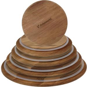 Glass Mixing Bowls Acacia Lids - (Bowls Not Included) Lids are compatible with all Glass Mixing Bowls Set