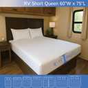 RV Short Queen Mattress Protector (8 to 11 Depth) - Waterproof Zippered Encasement 60" W x 75L Premium Quality Hypoallergenic Bed Cover Protects Against Bedbugs Dust