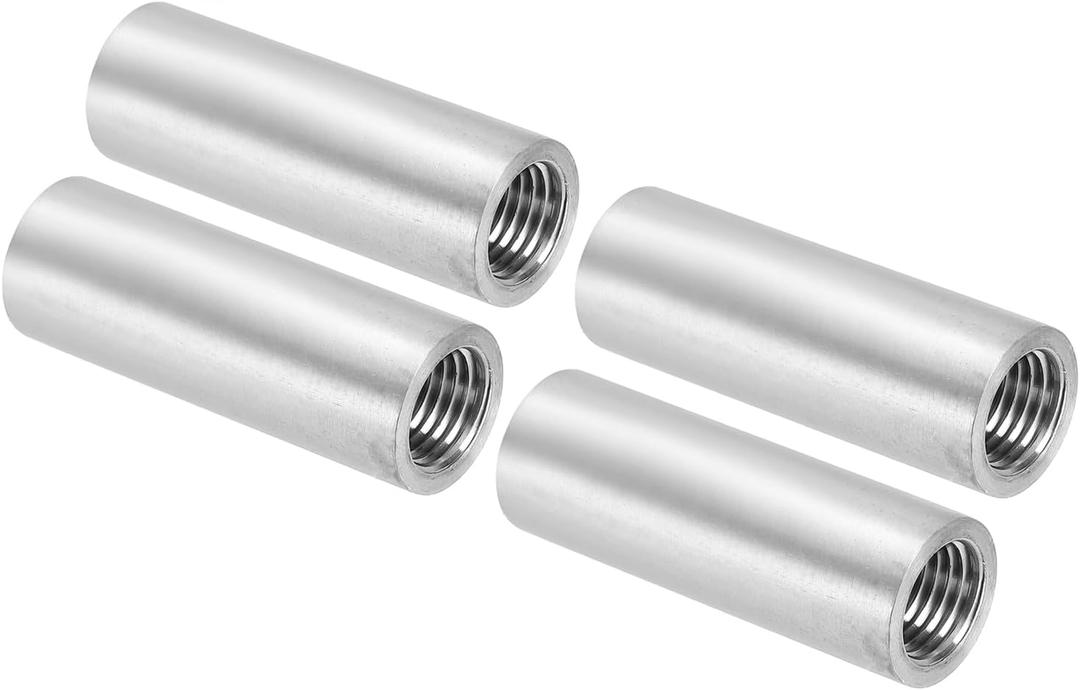 PATIKIL 304 Stainless Steel Pipe Fitting 1/4" NPT x 1/4" NPT Female Thread, 4 Pcs 2inch/50mm Length Nipple Cast Pipe Coupling Fitting Connector