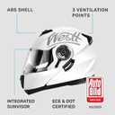 Westt Modular Motorcycle Helmet - DOT Approved - Full Face Flip Up, Internal Sun Visor for Men Women (Street Bike, ATV, Snowmobile) Small