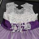 Flower Girl Dresses for Wedding Lace Appliques Princess Pageant Dress Tulle First Communion Dress for Girls, Size 8