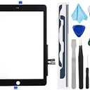 Black Touch Screen Digitizer Repair Kit for iPad 9.7" 2018 iPad 6 6th Gen A1893 A1954 Front Glass Replacement (Without Home Button,not Include LCD) +Pre-Installed Adhesive + Tools