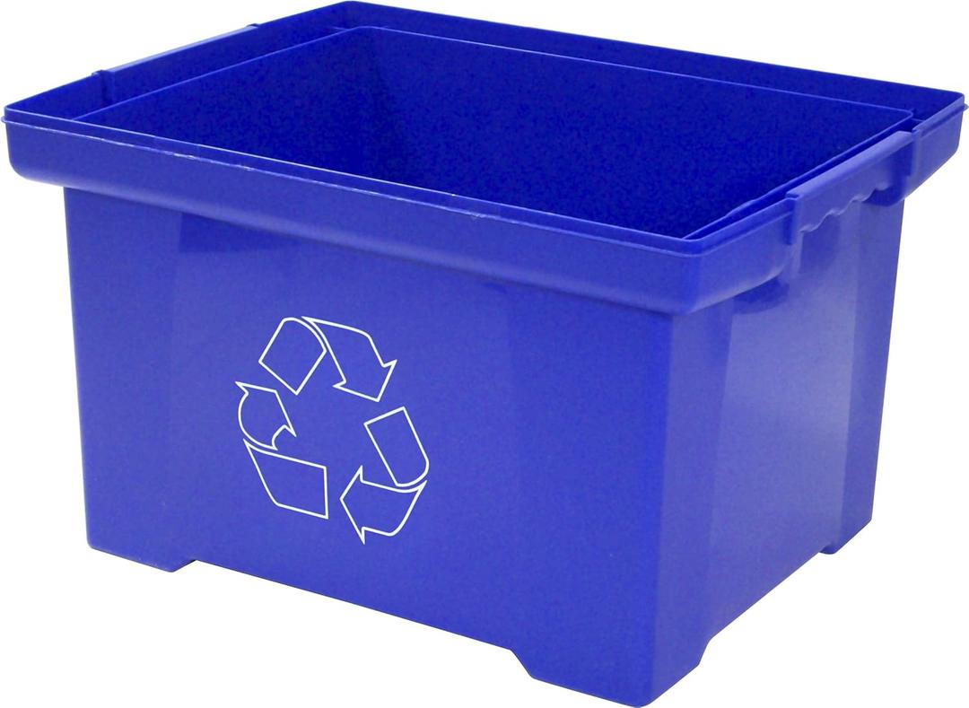 Storex 9 Gallon Recycle Bin, Blue (STX61549U01C)