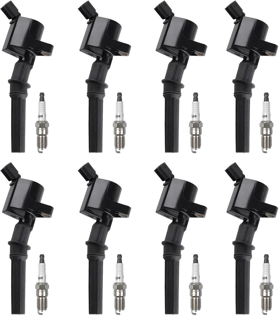 Set of 8 Ignition Coil DG508 & SP479 Spark Plug for Ford F150 F250 F350 E150 E250 E350 Expedition Mustang Lincoln Mercury Explorer 4.6L 5.4L,Replaces#DG491 FD503 DG457 DG472 1L2U12029AA C1454 C1417