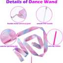 20PCS Sparkling Dance Ribbon for Kids Girls Princess Mermaid Ballet Ballerina Gymnastics Birthday Party Favors Decorations, Kids Twirling Streamer Ribbon Dancer Wands for Outdoor Toys