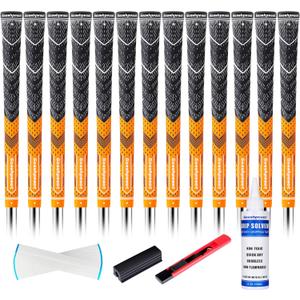 Cross Cord Golf Grips 13 Pack with Golf Grip KitPremium Hybrid, Anti-Slip Golf Club Grips, High Feedback & All Weather Performance Golf Grips