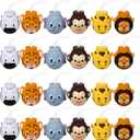 Hoolerry 24 Sets Zoo Animal Cups with Straws and Lids, 10 oz Plastic Reusable Safari Jungle Animal Theme Kids Cups for Safari Birthday Party Supplies