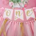 Twinkle Twinkle Little Star High Chair Banner - Twinkle Little Star First Birthday Decorations, Gold Glitter Gender Reveal Garland, Pink And Gold Party Decorations, Bow Theme Party Supplies