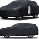 SUV Car Cover Waterproof All Weather for Automobiles, Size S1 Universal Fit for Buick Encore, Chevrolet Trax, Ford Escape, Jeep Compass, Kia Sportage, Nissan Kicks, Subaru Forester etc.(UP To 181inch), Black