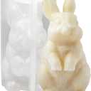 3D Rabbit Candle Silicone Molds Easter Bunny Resin Casting Mould for DIY Candle Making Polymer Clay Craft Plaster Home Decoration