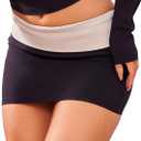 Women's Low Rise Black Contrast Tight Micro Mini Skirt