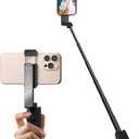 YAyusi New Ultra Mini Selfie Stick for iPhone, Extendable Aluminum Portable Selfie Stick with Remote, Compact Phone Selfie Sticks Compatible with 4-7" Phones for Vlog/Video Record/Live Stream (Black)