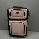 U.S. Traveler Rio Lightweight Softside Rolling Carry-on Suitcase, 2-Wheel Single, Pink