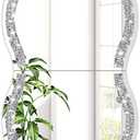 Wave Pattern Crushed Diamond Body Mirror Set - 4pcs 11x15 inch Dressing & Makeup Mirror for Decor, Gym, Door (11x15 inch 4pcs)