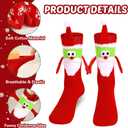U-Goforst 3D Kids Christmas Socks Funny Crazy Holiday Hand Holding Socks Christmas Gifts Stocking Stuffers for Boys Girls (Red)