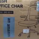 Fizzin Ergonomic Office Chair, 400 LBS Computer Chairs with Adjustable Lumbar Support, Breathable Mesh Desk Chair Ergonomic with Thickened Cushion, Comfy Home Office Desk Chair (Black), Medium