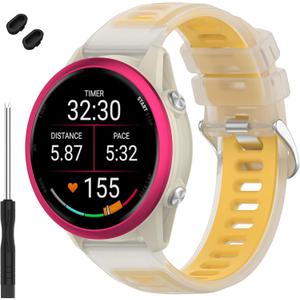 Watch Band Compatible with Garmin Forerunner 570 47mm, 22mm Width Soft Silicone Replacement Straps Wristbands Fit for Garmin Venu 4 45mm/Venu 3/Forerunner 265/255 Smartwatch for Women Men