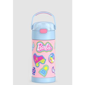 THERMOS FUNTAINER Water Bottle with Straw - 12 Ounce - Kids Stainless Steel Vacuum Insulated Water Bottle with Lid, Barbie