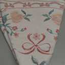 Collive Pink Bow Round Rugs for Girls, 4ft Floral Washable Circle Rug for Bedroom, Cute Ultra-Thin Non Slip Indoor Decor Carpet for Nursery Kids Room Playroom Living Room