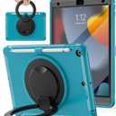 BATYUE Case for iPad 7th/8th/9th Gen 2019/2020/2021: Professional Shockproof 10.2" Cover with Screen Protector, Pencil Holder, 360 Rotating Stand Heavy-Duty, Blue