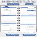 2 x 2025 Planner Weekly & Monthly, 18 Months Daily Planner 2025-2026, Jul.2025-Dec.2026, Calendar Agenda Planner with Tabs Sticker, A5 Size, 100GSM Paper, Black