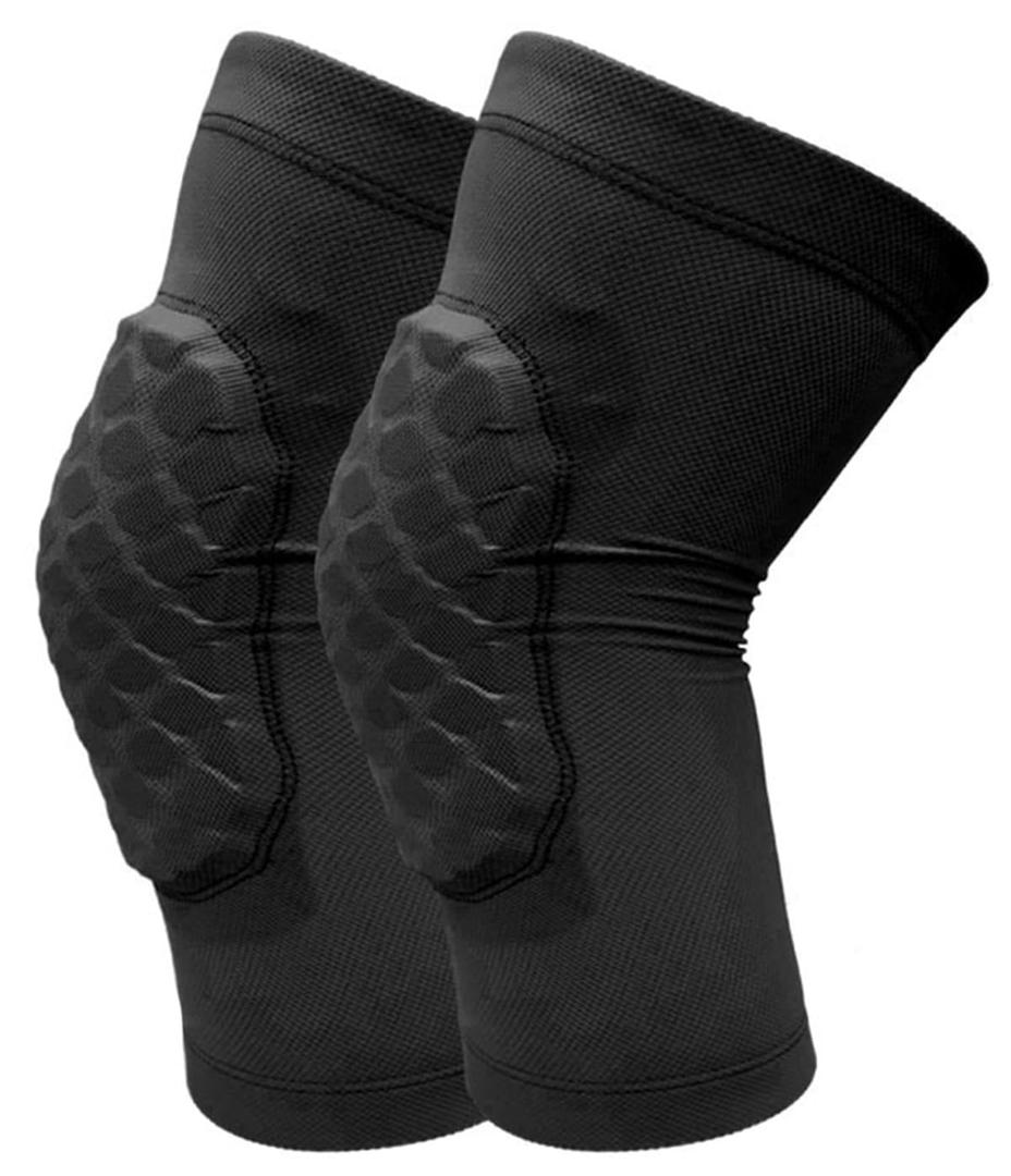 Basketball Knee Pads for Kids Volleyball Knee Pads, Honeycomb Basketball Sleeves Baseball Sleeves Youth Boys & Girls, Knee Savers for Catchers Youth Wrestling Soccer Football Volleyball Roller Skating (Black, Small)