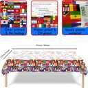 International Flags Soccer Party Decorations – 193 PCS Soccer Party Supplies for 24 Guests with Plates, Cups, Napkins, Cutlery & Tablecloth, 2026 Soccer Watch Party Decor