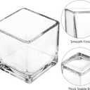 ZEAYEA Set of 18 Small Square Glass Vase, 2.4" x 2.4" Clear Cube Vase for Wedding Centerpieces Home Party Decoration, Square Glass Votive Candle Holder