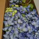 IBWell 3 Strands 40 inch Blue Fake Wisteria Hanging Flowers Wall Flowers Fake Blue Flowers Wisteria Flowers Blue Faux Flowers Artificial Wisteria for Flower Arrangements