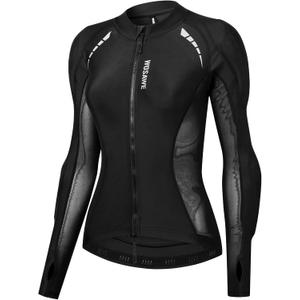 WOSAWE Mesh Motorcycle Jacket Women Padded Motorcycle Shirt with Back Pads Summer Sport Bike Gear (Black, Medium)